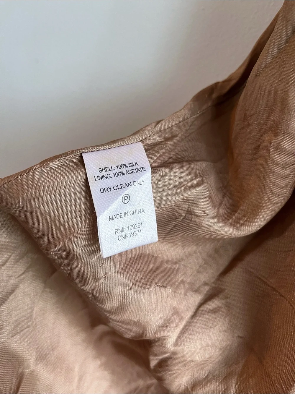 Vintage “L” 100% Silk Brown Dress Elastic Waist - Picture 5 of 8